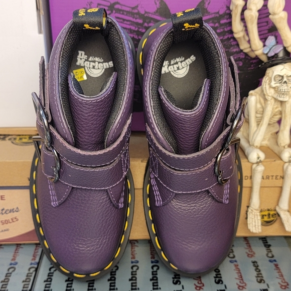 Dr Mertens Devon Heart Quad Platform Leather Boots - Picture 4 of 15